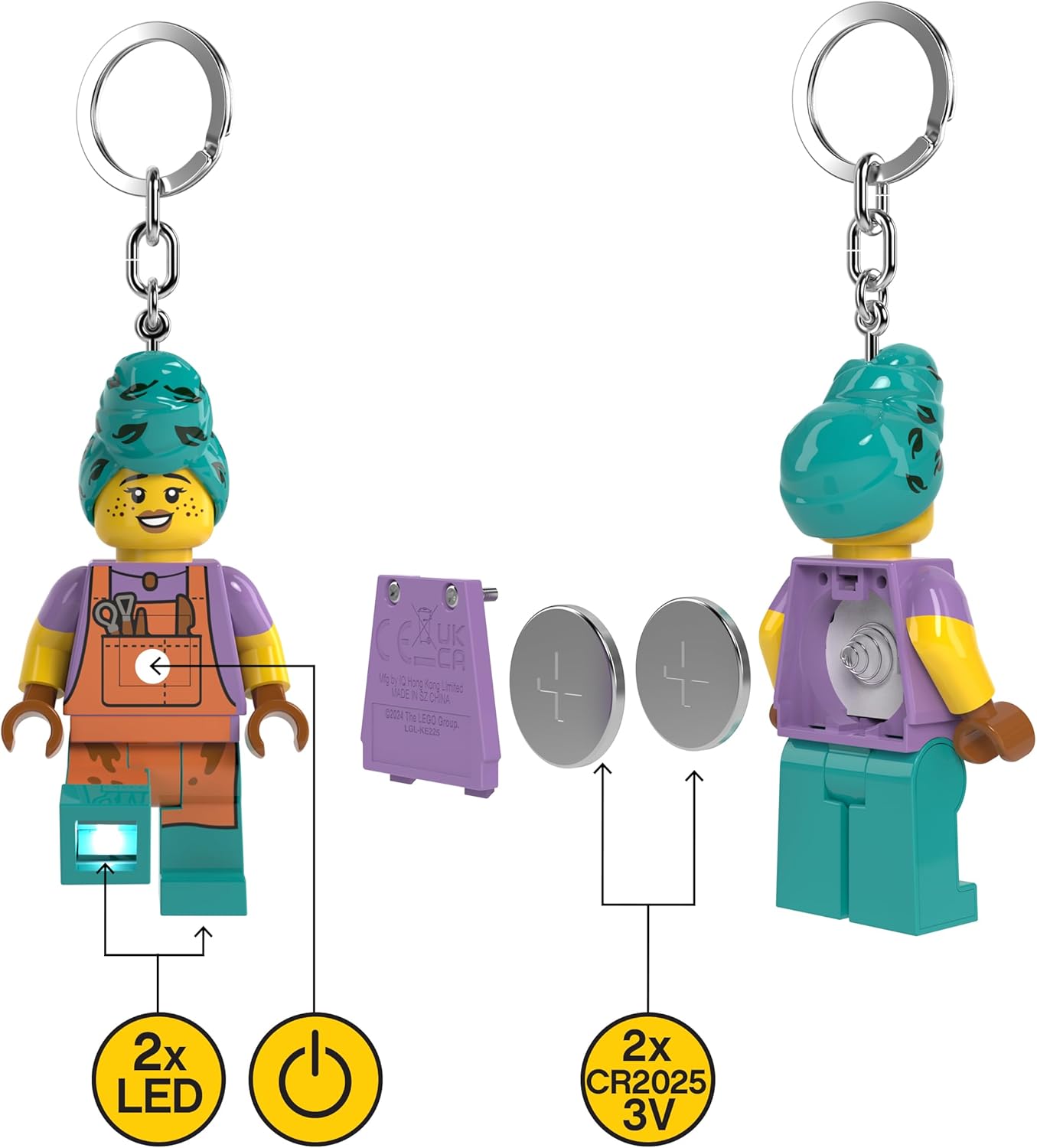 Lego IQ Minifigures Keychain Light_Ceramic Girl