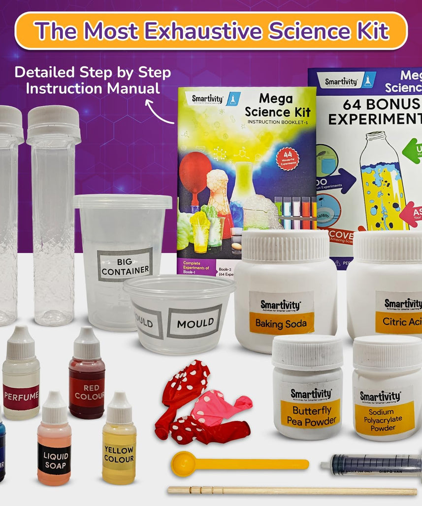 Smartivity Mega Science Kit 150+ Experiments STEM Chemistry Set for Kids 6+ Years, Educational Birthday Gift for Boys and Girls, Fun Science Experiment Toy