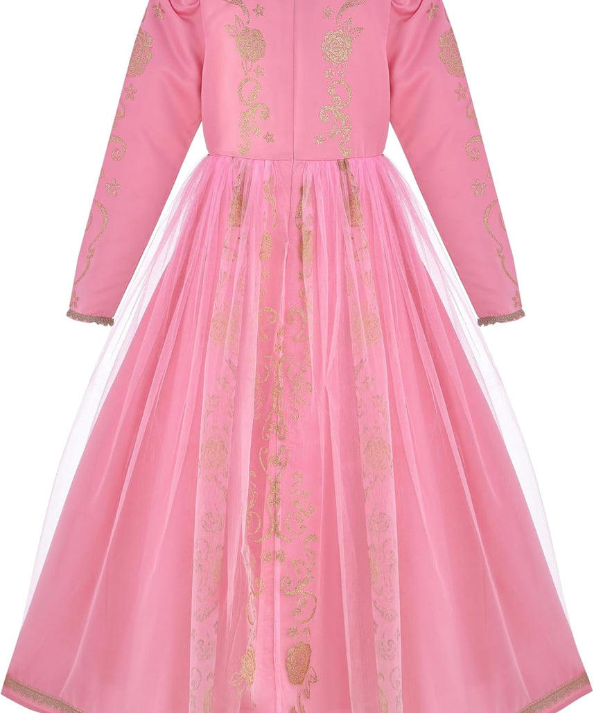 Party Centre - Disney Golden Princess Aurora Prestige Dress Up Costume with Headpiece, Large (10-12 Years)