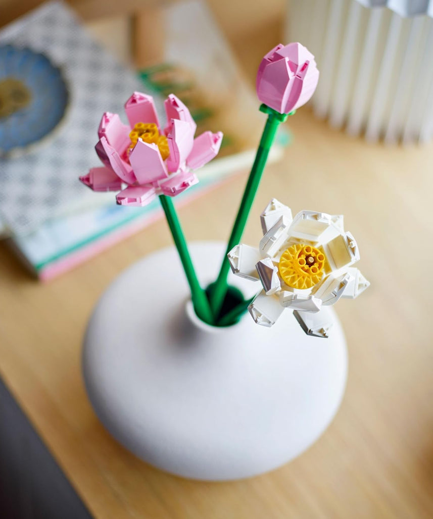 LEGO Botanicals Lotus Flowers - Faux Flower Bouquet Building Set for 8+ Year Old Girls and Boys - Bedroom Decoration or Desk Decor - Botanical Collection Birthday Gift Idea - 40647
