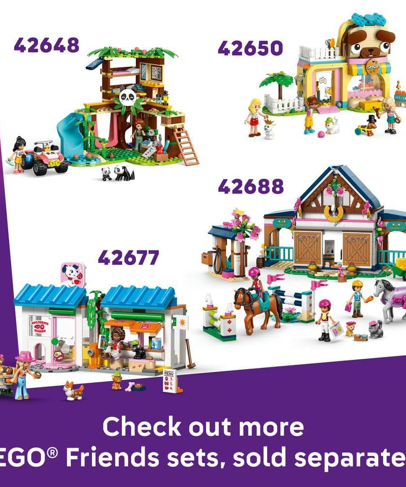 LEGO Friends Horse & Baby Foal Trailer - Horse Toy Playset w/Grooming Accessories, 4 Animal Figures, Car & 2 Mini Dolls - Birthday Gift Idea for 7+ Year Old Girls - 42695
