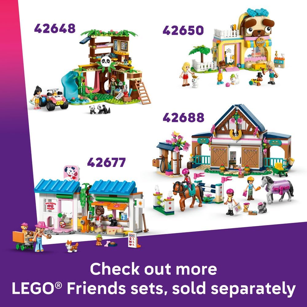 LEGO Friends Horse & Baby Foal Trailer - Horse Toy Playset w/Grooming Accessories, 4 Animal Figures, Car & 2 Mini Dolls - Birthday Gift Idea for 7+ Year Old Girls - 42695