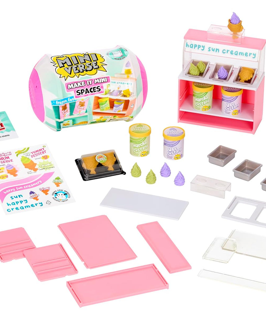 MGA’s Miniverse Make It Mini Spaces Furniture Pack, Buildable Mini Furniture with Exclusive Ingredients & Collector’s Guide, 10 Unique Display Styles Including Rare Light-Up Sunny Marquee- 547426