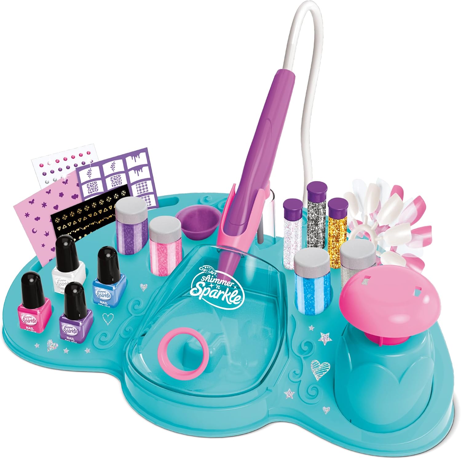 Cra-Z-Art Shimmer and Sparkle Airbrush Designer Nail Salon Kit, Multicolour