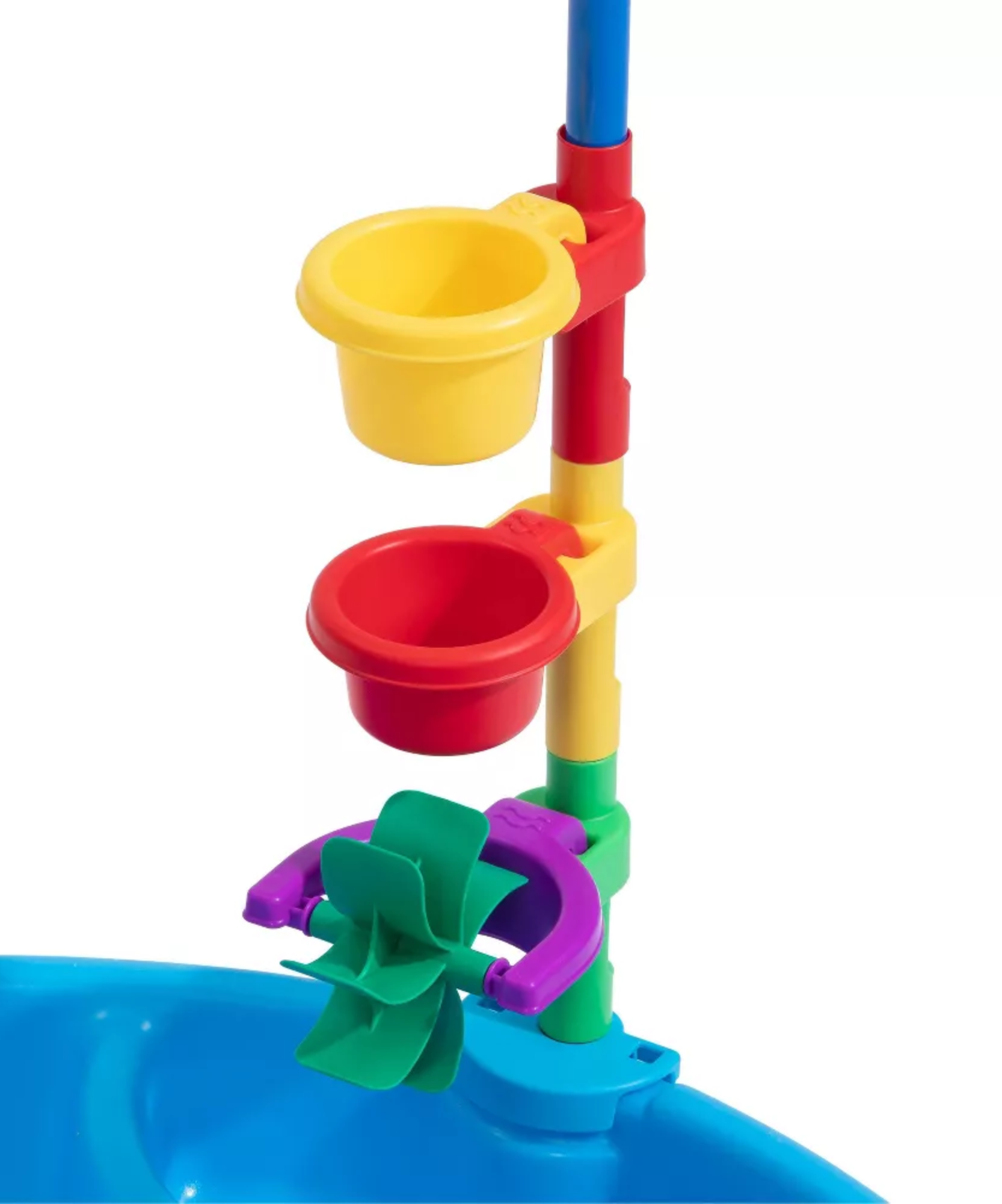 Step2 Play & Shade Pool, 45 Litre Outdoor Water Pool with Two Molded Seats, Includes Funnel Cup, Umbrella and Water Wheel Accessories, Backyard Garden Kids Pool Suitable for Boys and Girls Aged 2+