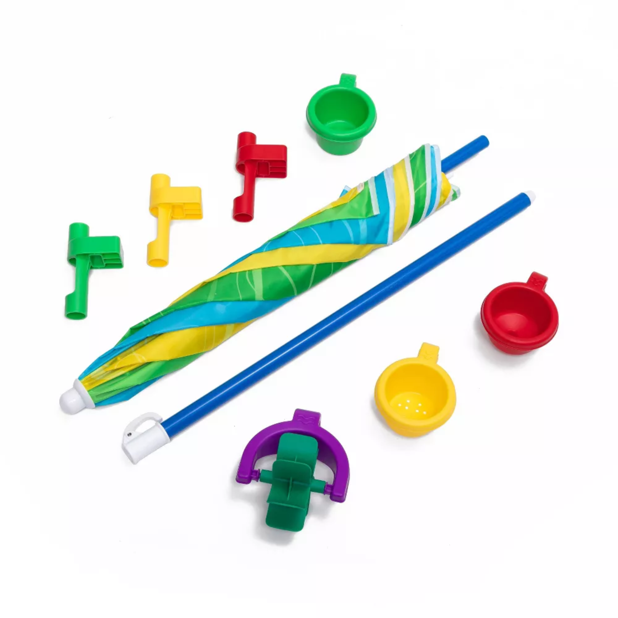 Step2 Play & Shade Pool, 45 Litre Outdoor Water Pool with Two Molded Seats, Includes Funnel Cup, Umbrella and Water Wheel Accessories, Backyard Garden Kids Pool Suitable for Boys and Girls Aged 2+