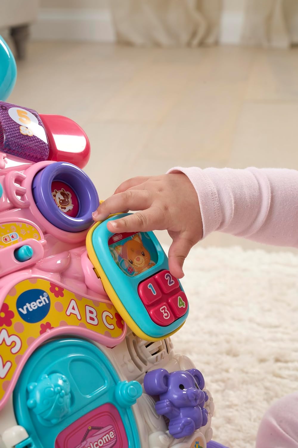 Vtech First Steps Baby Walker Pink With Blue Handle
