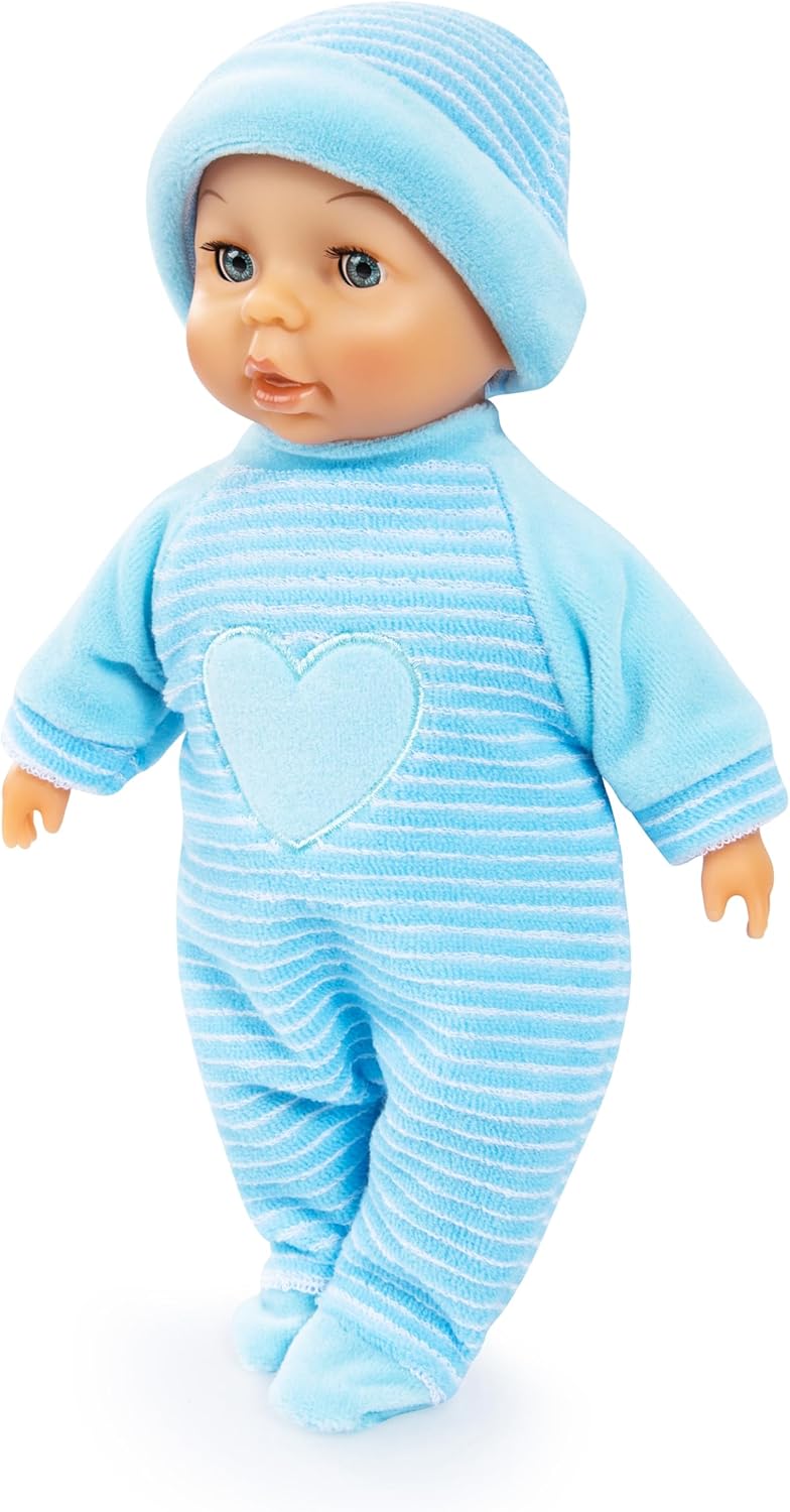 Bayer My First Blue Baby Doll 28cm Soft Body with Sleep-Closing Eyes, Cuddly Role Play Doll for Toddlers, 10M+ Months