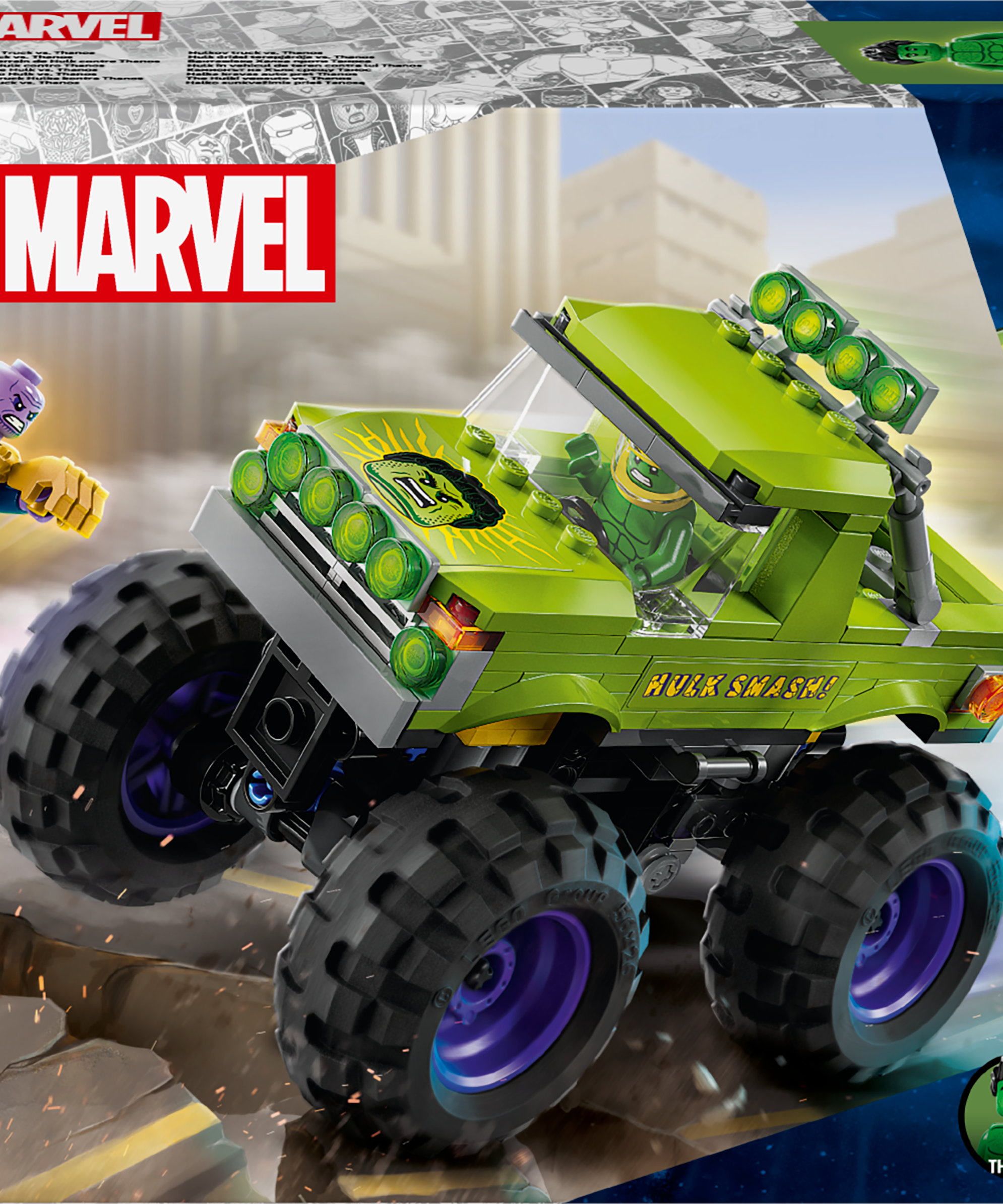 LEGO Super Heroes 76312 The Hulk Truck vs Thanos V29 Building Toy for Kids 7+
