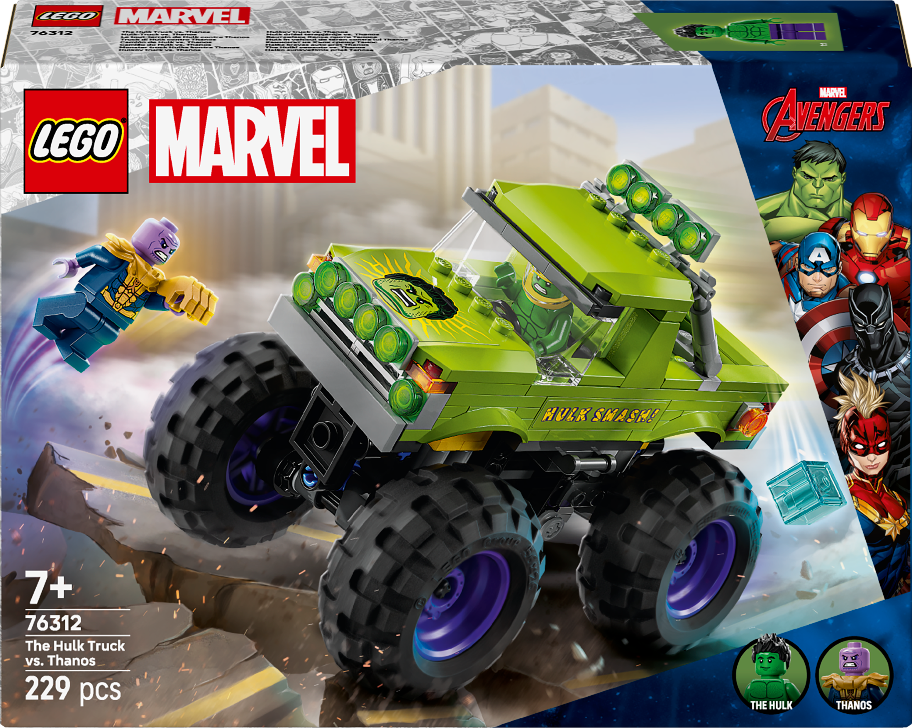 LEGO Super Heroes 76312 The Hulk Truck vs Thanos V29 Building Toy for Kids 7+