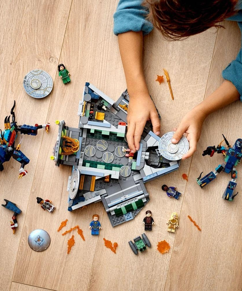 مجموعة بناء ليجو مارفل رايز أوف ذا دومو 76156، 1040 قطعة، مع 6 مجسمات صغيرة من إتيرنالز ومجسمين من ديفيانت، مجموعة لعب سفينة فضاء للأبطال الخارقين للأطفال من سن 8 سنوات فما فوق