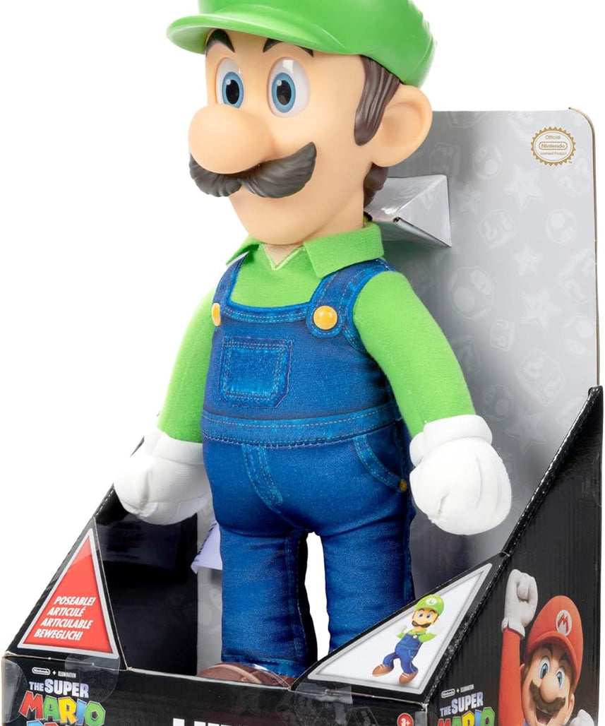 دمية لويجي من فيلم سوبر ماريو برذرز، مقاس 15 بوصة، قابلة للتحريك، مفصلية، دقيقة، قابلة للعناق، قابلة للتجميع