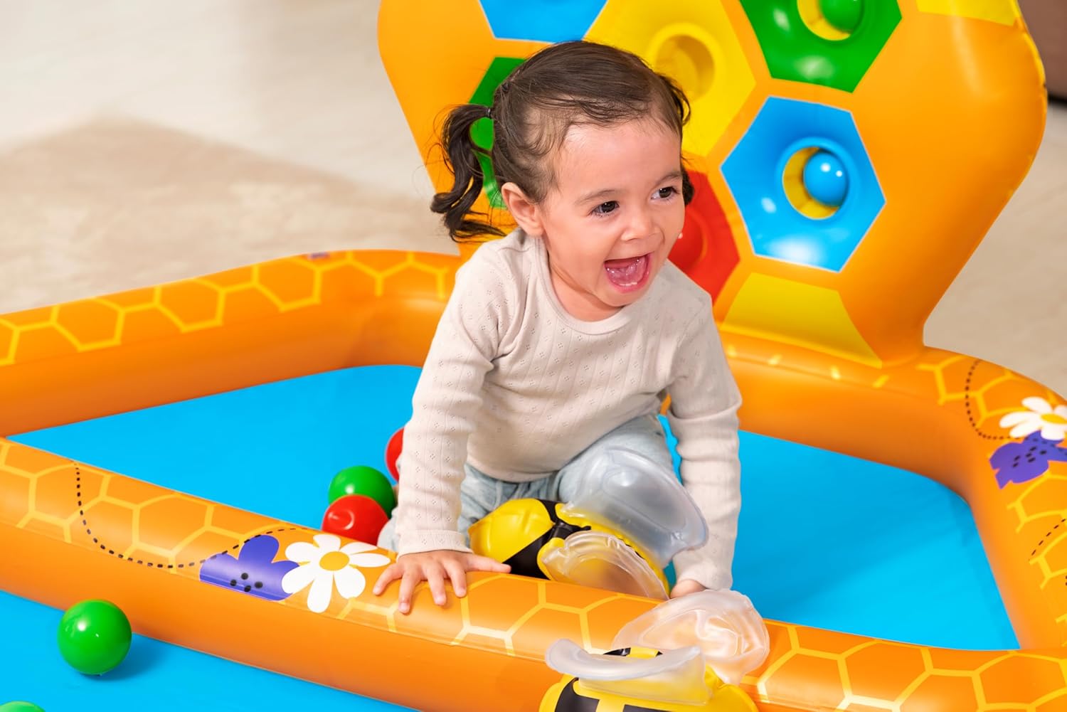 Bestway Lil' Beehive Paddling Pool & Ball Pit, 127 x 119 x 61 cm