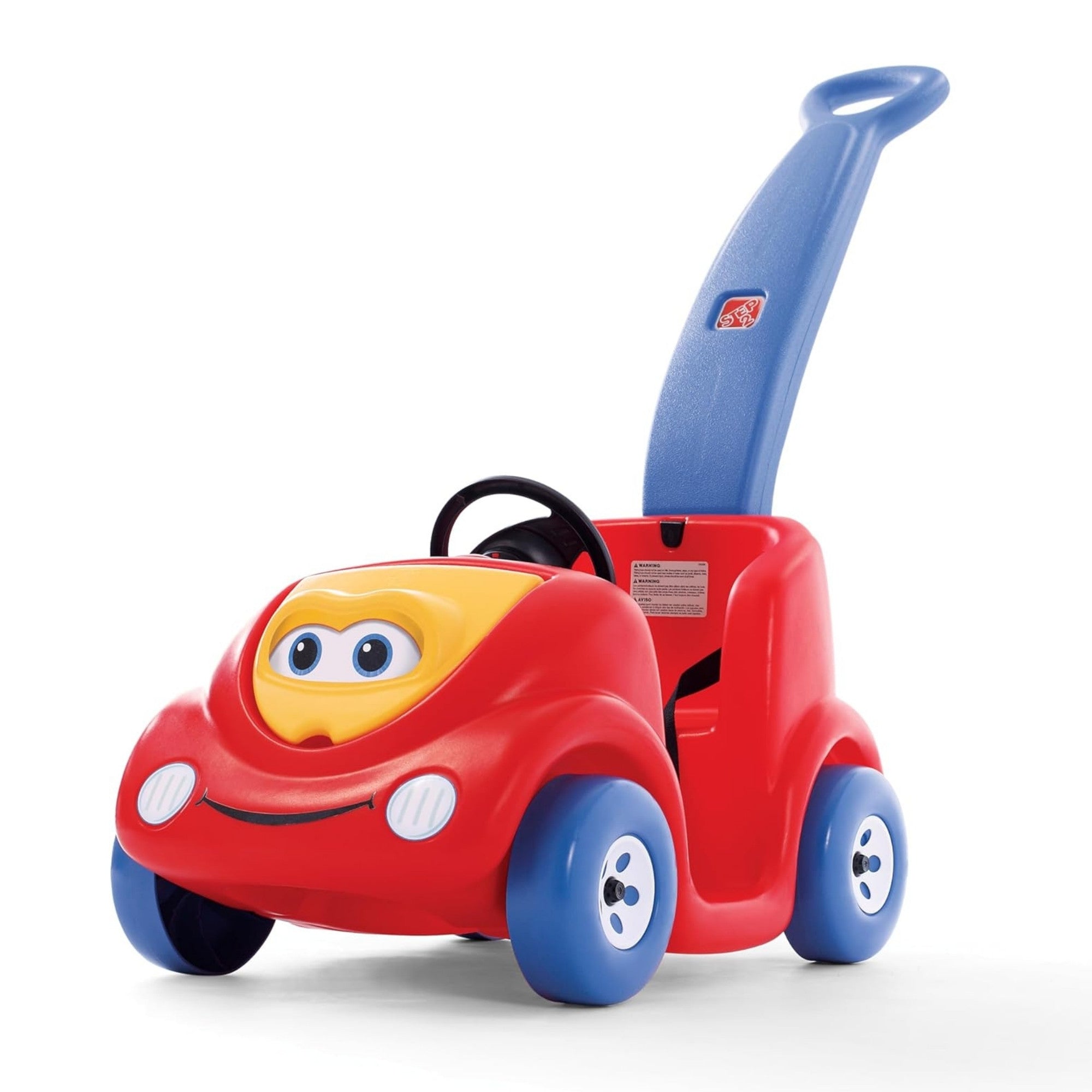 سيارة دفع للأطفال بمقعد واحد من ستيب 2، إصدار الذكرى السنوية العاشرة، سهلة التخزين مع حزام أمان وبوق وصندوق تخزين، مناسبة للأطفال من الأولاد والبنات من سن 18 شهرًا فما فوق، باللونين الأحمر والوردي