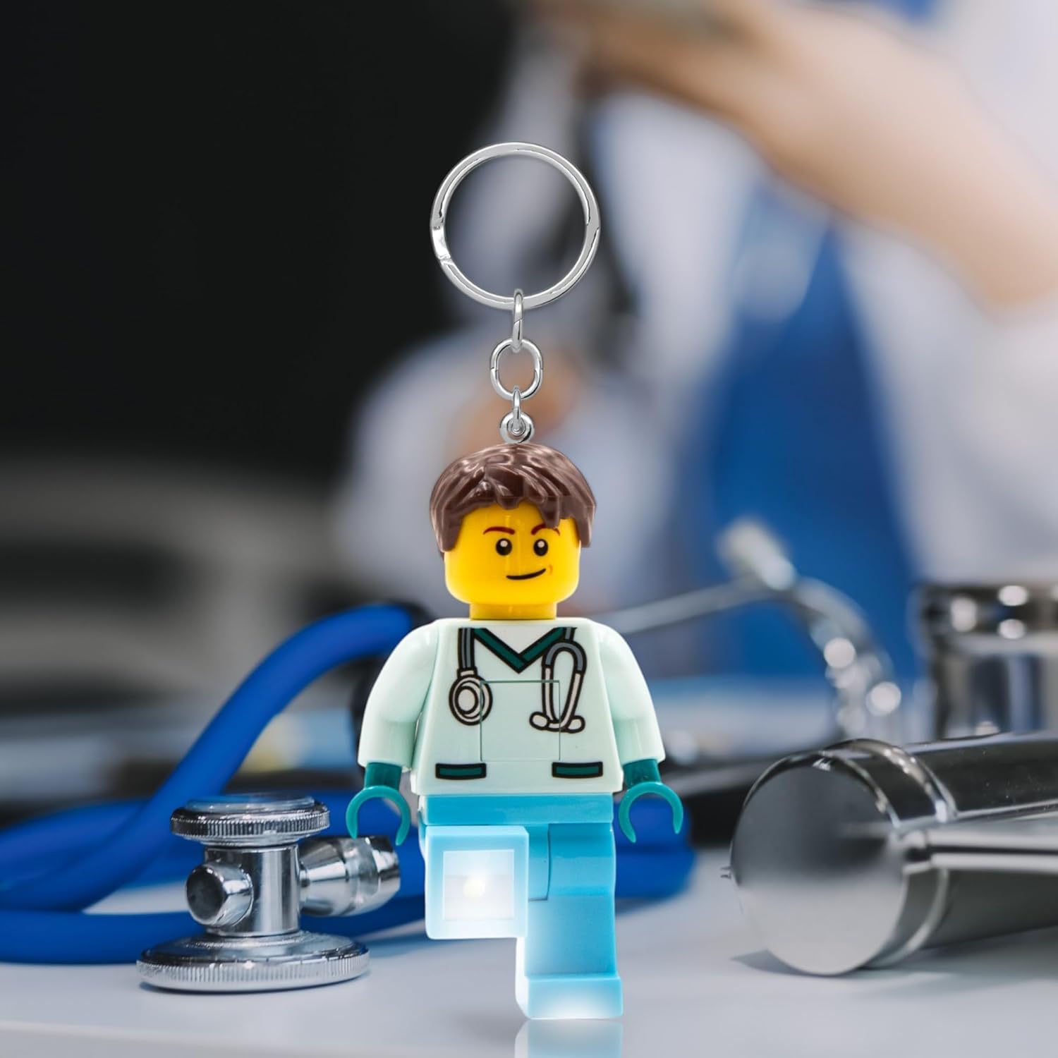 Lego IQ Minifigures Keychain Light Medical Profes_Male Nurse