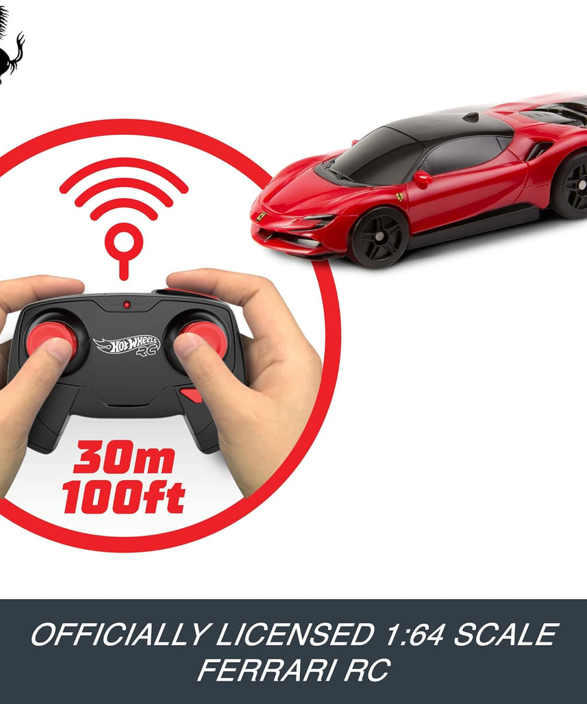 Hot Wheels RC 1:64 Ferrari SF90 Stradale Assetto Fiorano Battery-Powered Remote-Control Car