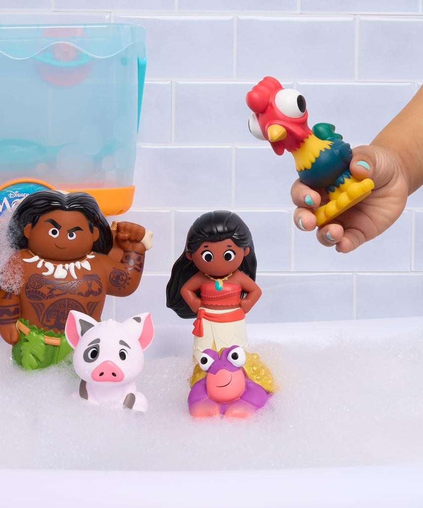 Disney Moana Bath Caddy, 6-pieces, 5 Bath Toy Figures