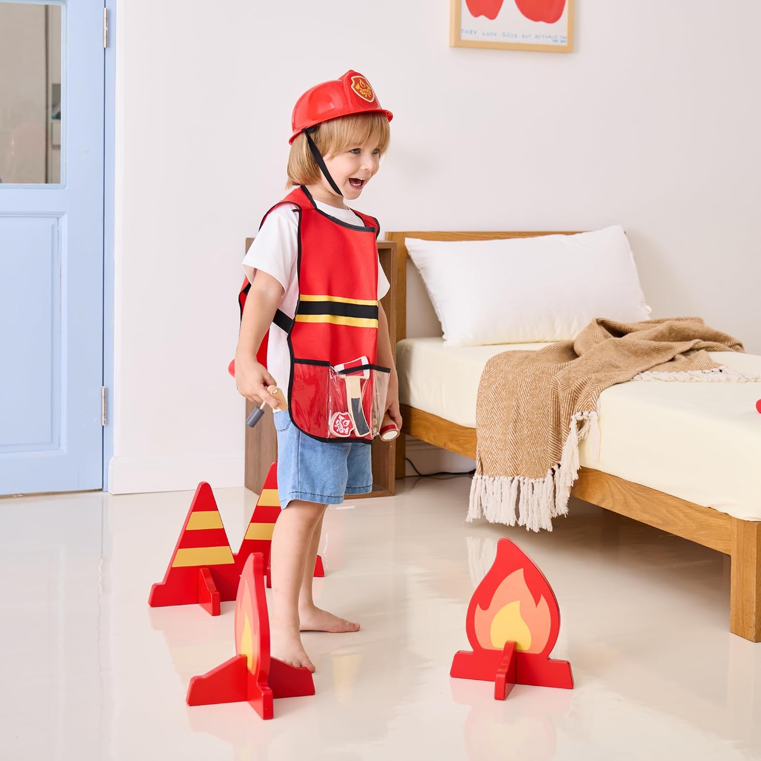 Viga 44714 Little Firefighter Role Playset 8-Pieces
