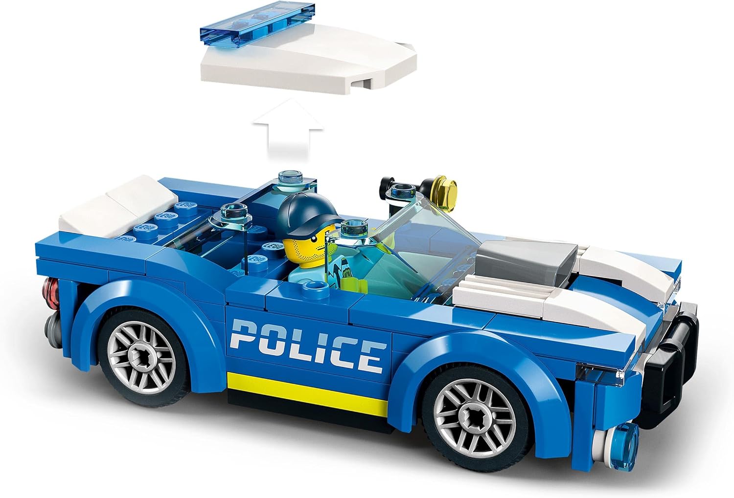 LEGO 60312 City Police Car Toy for Kids 5 plus Years Old with Officer Minifigure, Small Gift Idea, Adventures Series, Chase Vehicle Building Set
