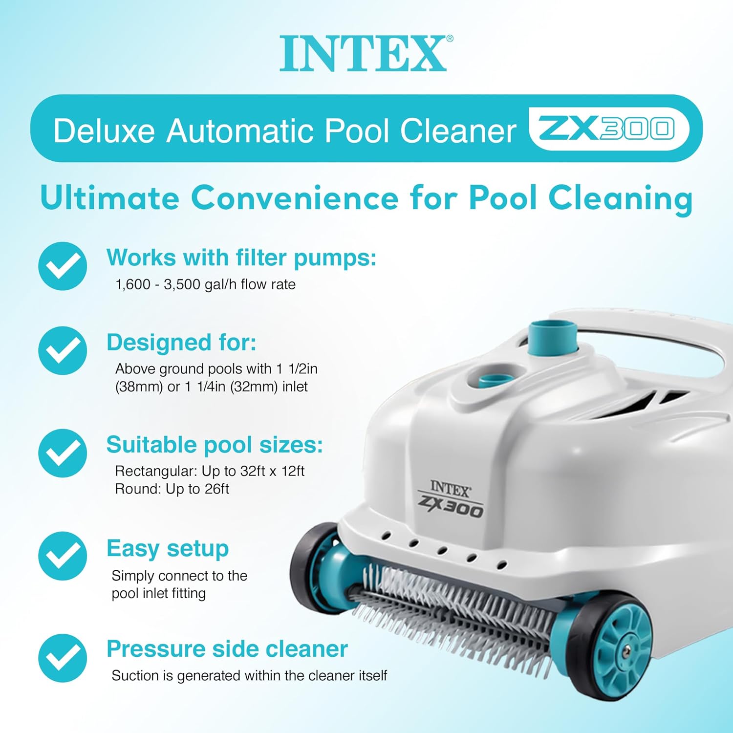 Intex Auto Pool Side Cleaner De Luxe