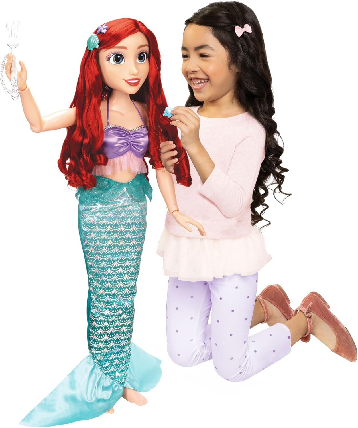 Disney Princess Playdate Ariel Doll 32 Inch, Large Ariel Doll with Accessories, The Little Mermaid Big Size Princess Figure, Poseable Doll for Imaginative Role Play, Kids Toys 3 Years+