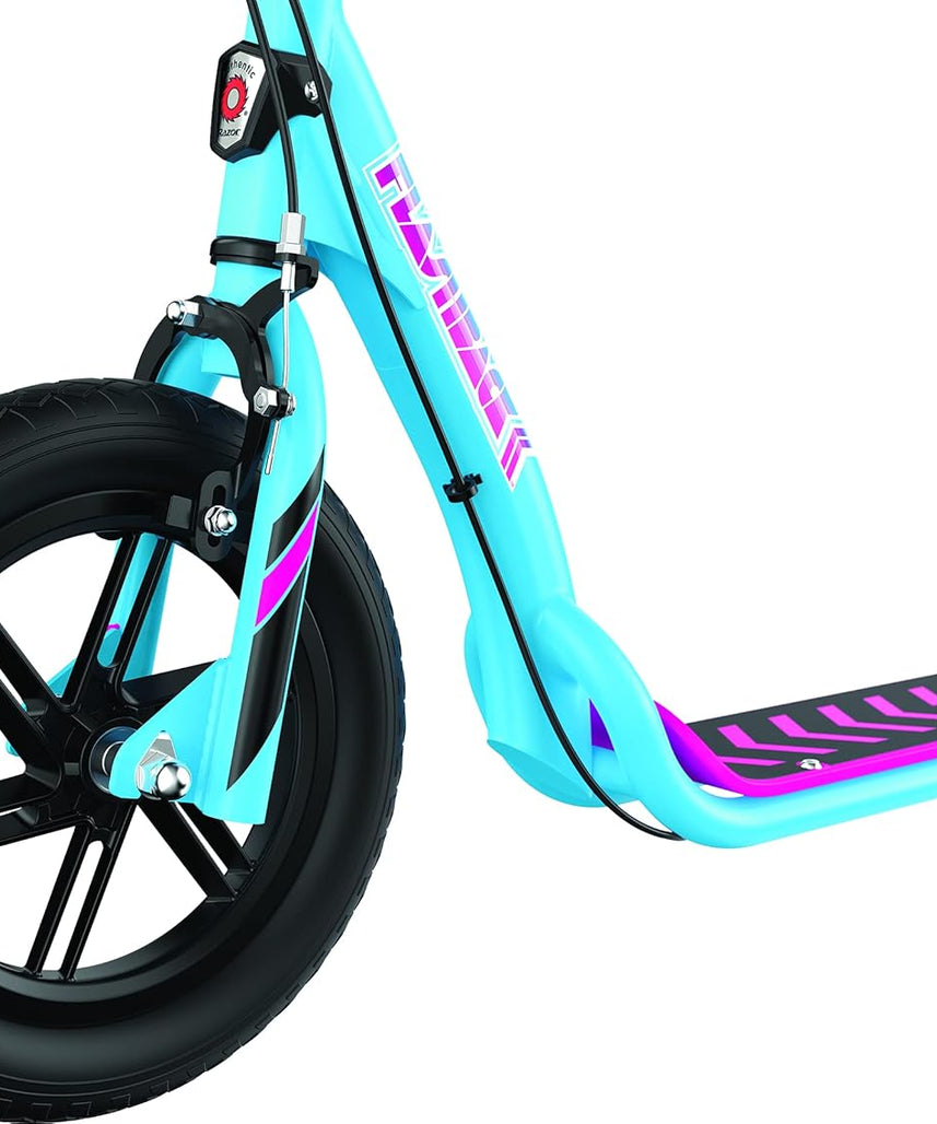 Razor Flashback Kick Scooter, 12 Inch Mag Wheels, Air Filled Tires, Dual Hand Brakes, BMX Style Ride, Steel Frame, Large Deck, Smooth Ride for Kids and Teens 8+