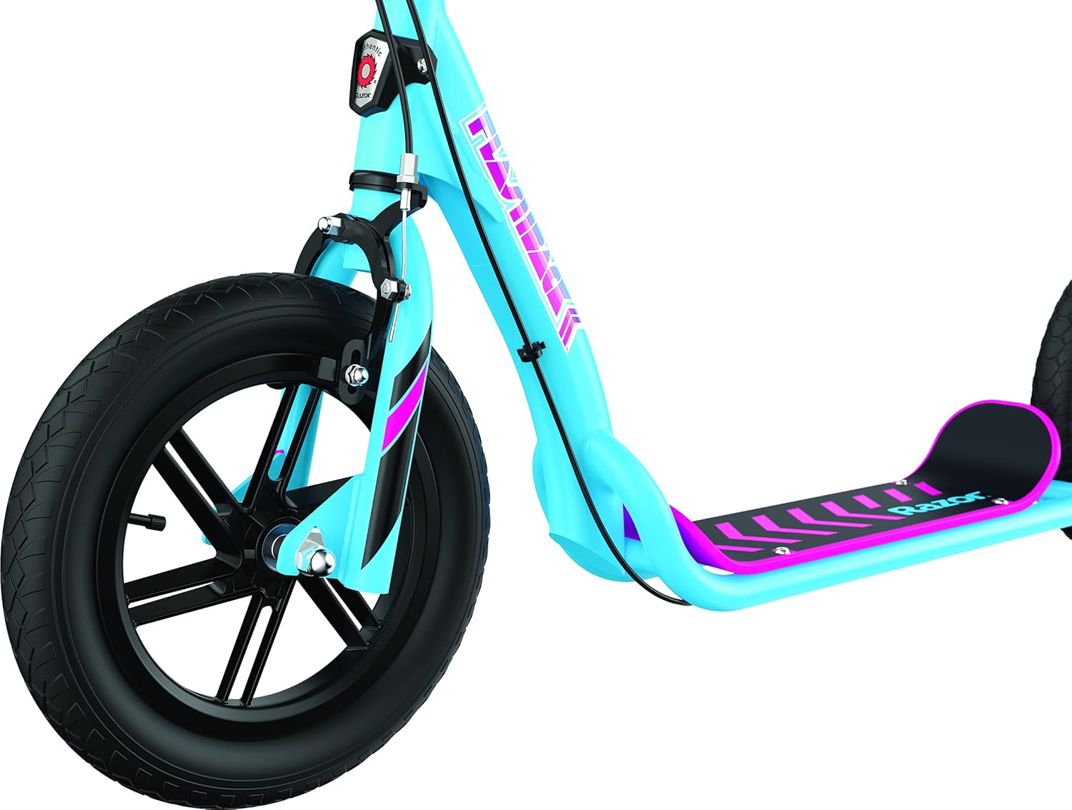 Razor Flashback Kick Scooter, 12 Inch Mag Wheels, Air Filled Tires, Dual Hand Brakes, BMX Style Ride, Steel Frame, Large Deck, Smooth Ride for Kids and Teens 8+