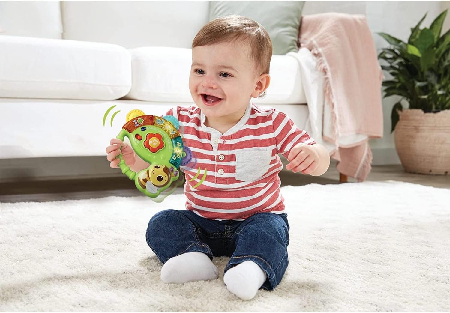 VTech Twinkle and Learn Tambourine Interactive Musical Toy with Lights Sounds and Songs for Babies and Toddlers 3 to 24 Months Multicolor