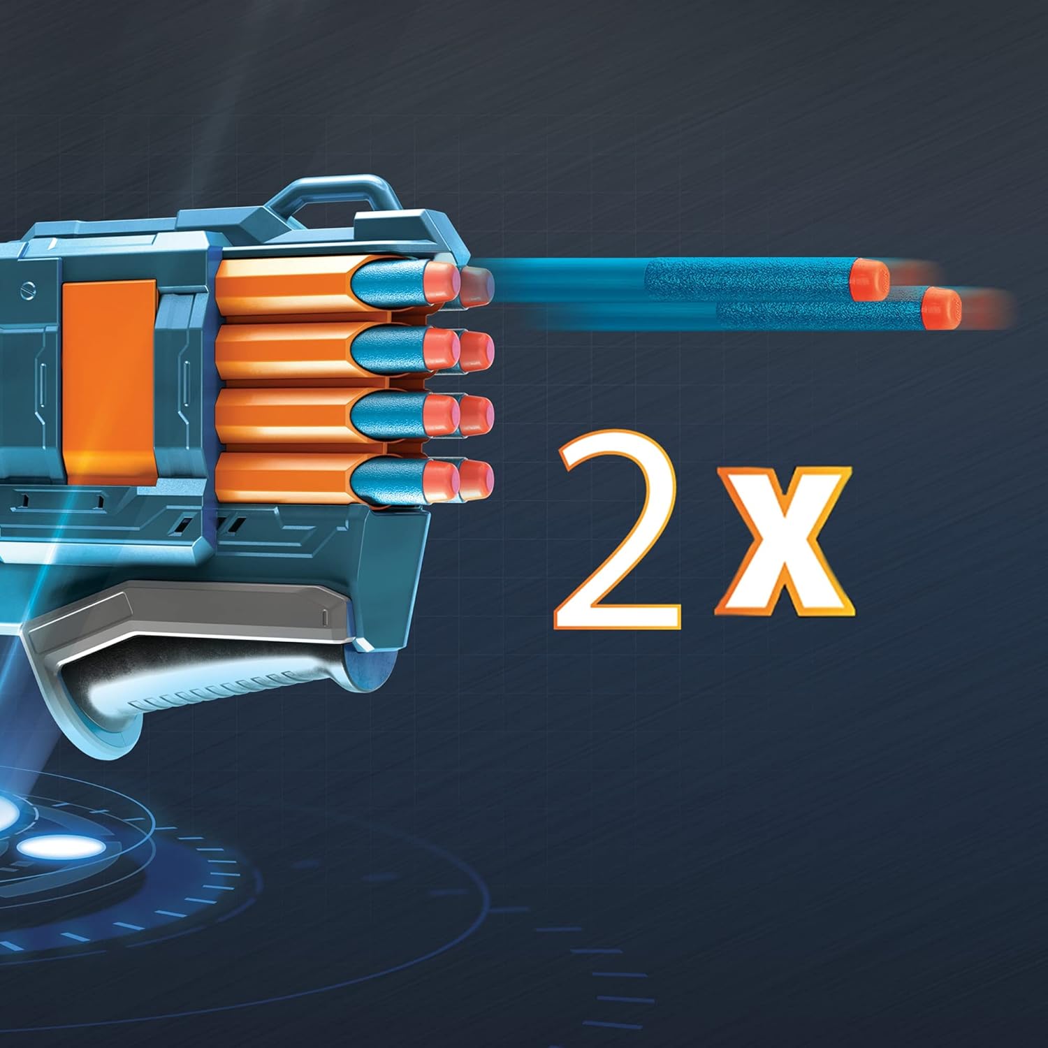 Nerf Elite 2.0 Warden DB-8 Blaster, Fires 2 Darts at Once, Pump-Action Slam Fire, Includes 16 Official Nerf Darts, Tactical Rail Upgrade, Shoots up to 26 Meters