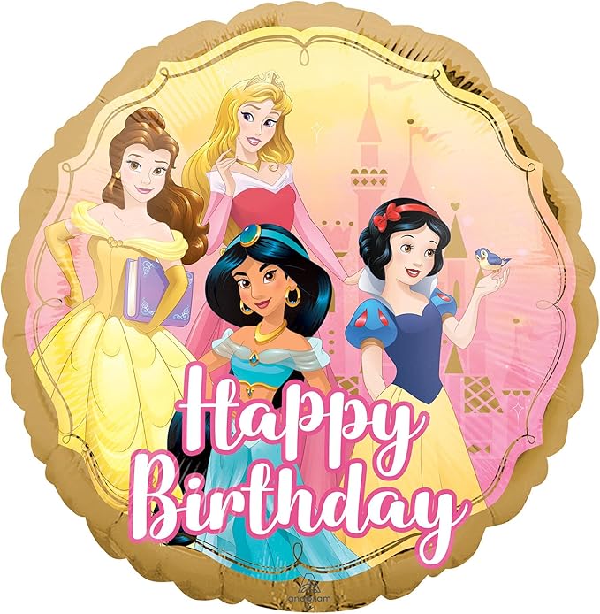 Amscan Anagram 4238601 - Disney Princess Happy Birthday Round Foil Balloon - 18"