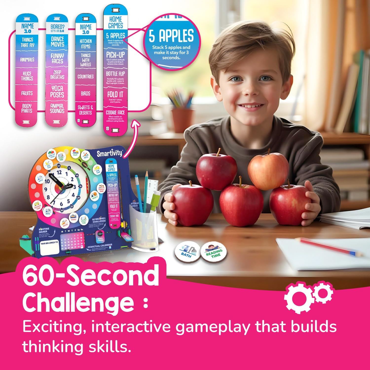 Smartivity DIY Interactive Clock with Stationary Organiser for Kids Ages 6-12 | Features an Infinity Calendar | Birthday Gift for Boys & Girls | Educational Toy