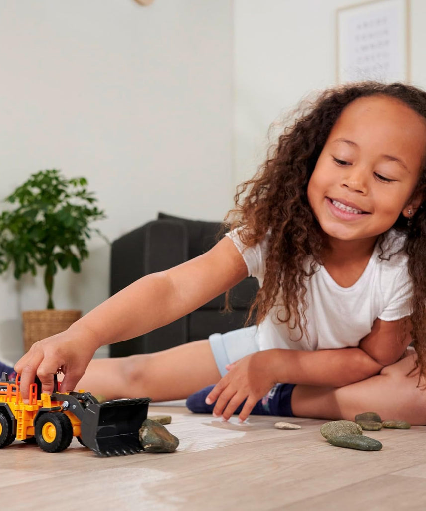 Majorette Grand Series Construction Volvo Wheel Loader L350H Die-Cast – Realistic Sound & Light Features, Movable Shovel, Sturdy Metal Design, One Size, Kids 3+