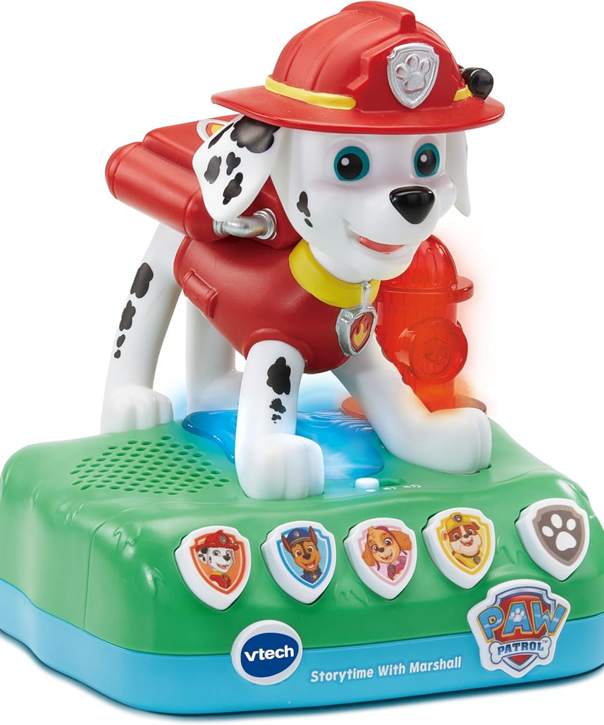 VTech PAW Patrol Storytime With Marshall, Interactive Storytelling Toy, 4 Engaging Stories, Music and Sounds, Night Light and Sleep Timer, Imaginative Screen-Free Play, Gift for Kids Ages 3-5 Plus, English Version