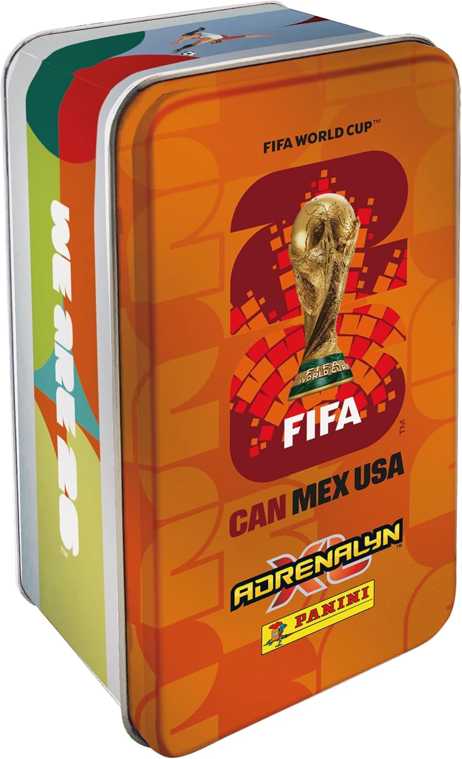 Panini FIFA World Cup 2026 Adrenalyn XL Classic Tin Trading Cards, 8 Packs with Limited Edition Cards and Golden Baller, Official Football Collectible Card Game Set for Kids and Collectors Age 6+