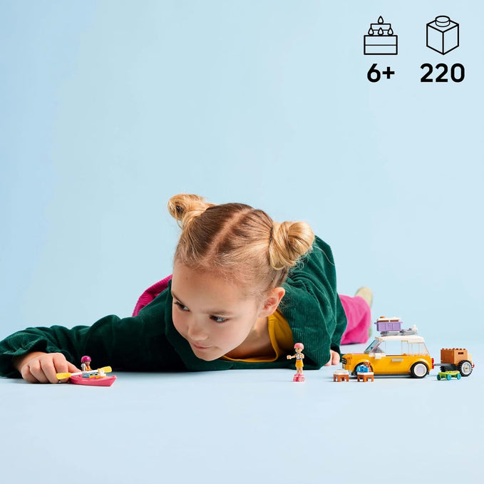LEGO Friends Friendship Road-Trip Travel Car Toy with Trailer, 2 Mini Dolls, a Pet Dog Figure, Kayak & Fun Accessories incl. a Skateboard & Roller Skates - Ramadan Gift for 6+ Year Old Girls - 42659