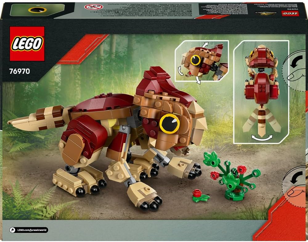 LEGO Jurassic World Baby Dinosaur Dolores Aquilops Play Display Toy Dinosaur Figure incl Plant with Flowers Gift for 7+ Year Old Boys Girls Rebirth Movie Fans 76970