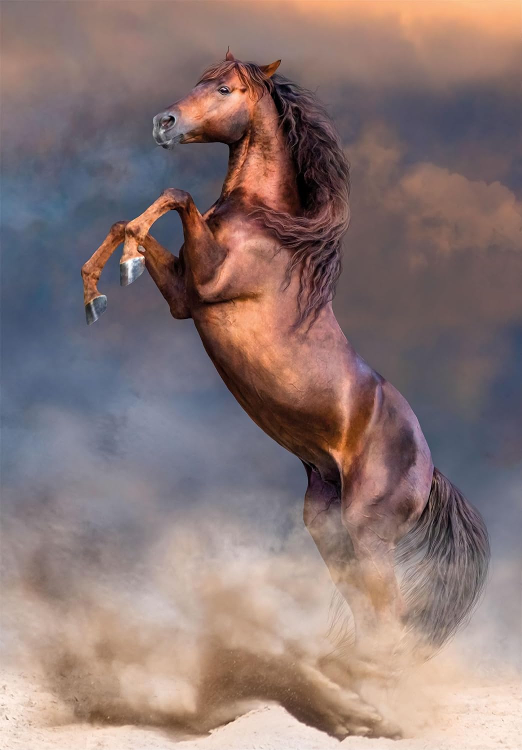 Clementoni 35521 Collection - Wild Red Stallion - 500 Pieces - Vertical Jigsaw Puzzle, Fun for Adults, Made in Italy, Multi-Colour