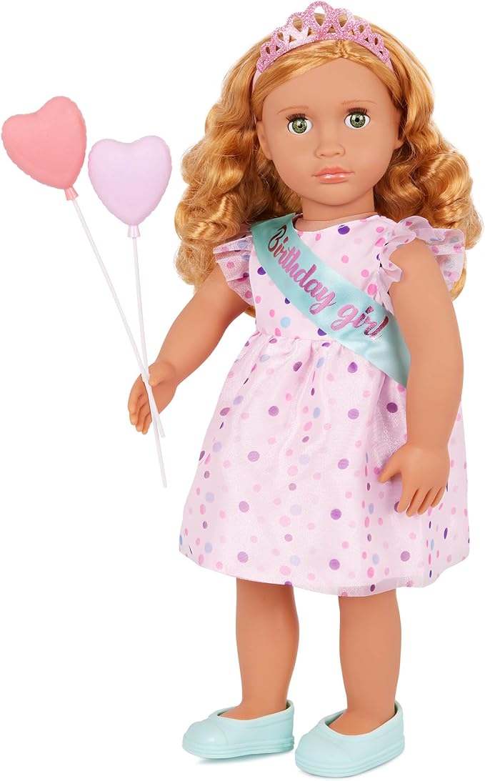 Our Generation Esme Doll with Frilly Party Dress and Shoes, Multicolor