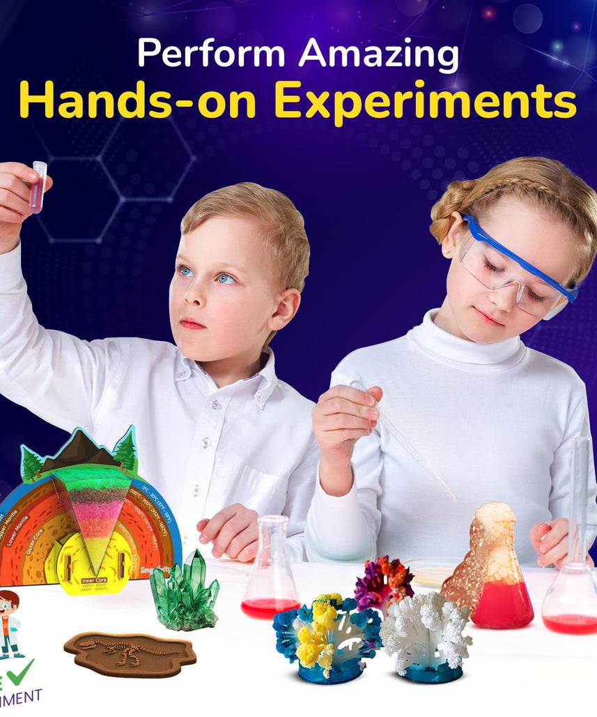 Smartivity Mega Crystal Earth Science Kit | Explore Earth, Crystal, and Fossilization Concepts | Birthday Gift for Boys & Girls I STEM Educational DIY Science Toys for Kids Ages 8,9,10,11,12,13,14
