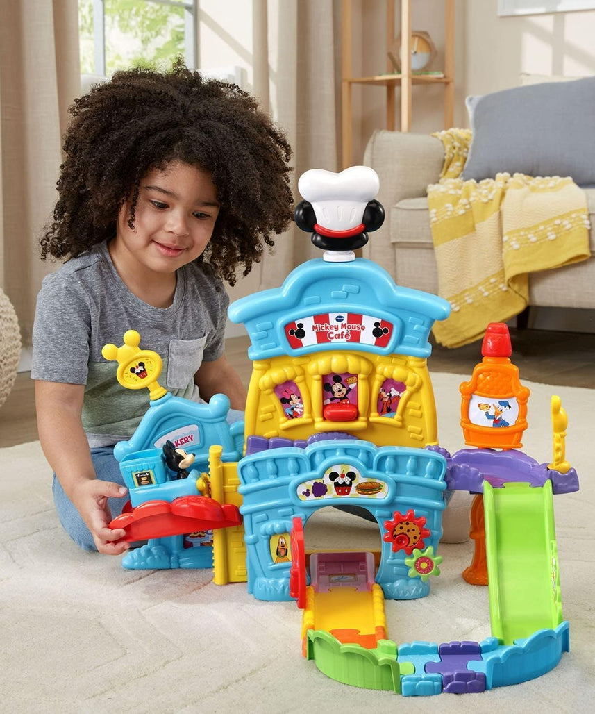 VTech, Go! Go! Smart Wheels, Disney Mickey Mouse Café, Food Truck Playset, Interactive Lights, Sounds, Songs, Phrases, Motor Skill Development, for Toddlers Ages 1-6