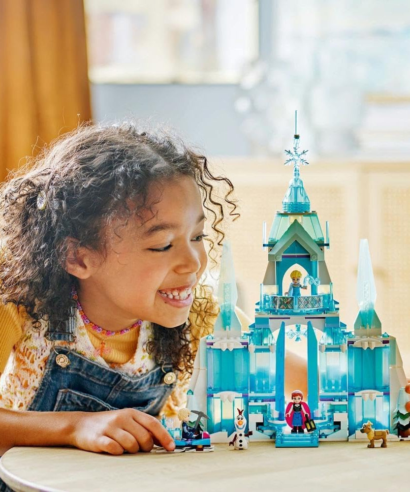 LEGO Disney Princess Frozen Elsa’s Ice Palace Building Toy Set 43244, Castle Playset with Elsa, Anna, Kristoff and Olaf Minidoll Figures, Creative Construction Gift for Kids, Girls and Boys Aged 6 Years+
