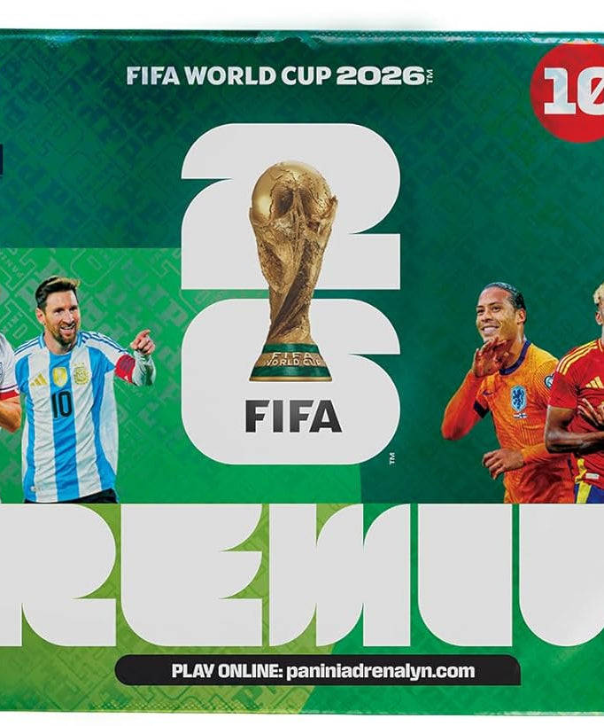 Panini FIFA World Cup 2026 Adrenalyn XL Premium Trading Cards Packet, 10 Cards Pack Including 1 Premium Gold Limited Edition Card, Official Football Collectible Cards for Fans and Collectors Age 6+