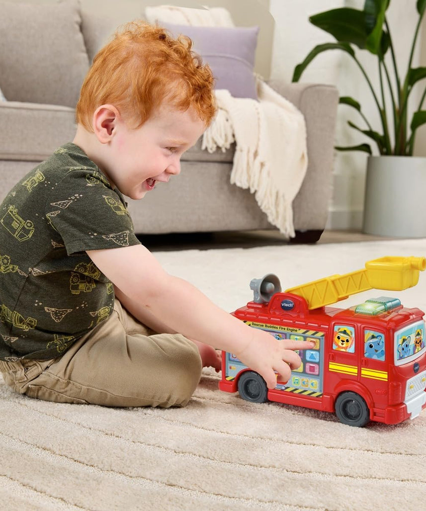 VTech Rescue Buddies Fire Engine, Songs & Learning Discovery Station, Easy-Touch Buttons, Ages 12–36 Months
