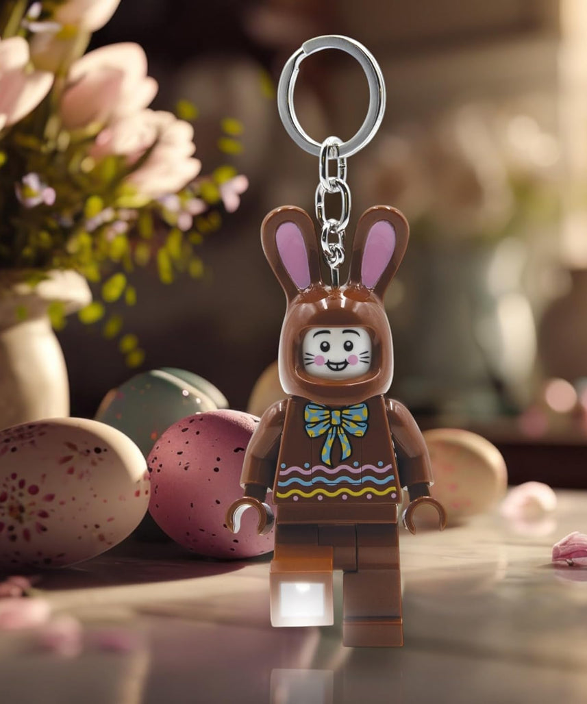 Lego IQ Minifigures Light Easter Chocolate Bunny Keychain, 7.6 cm Tall