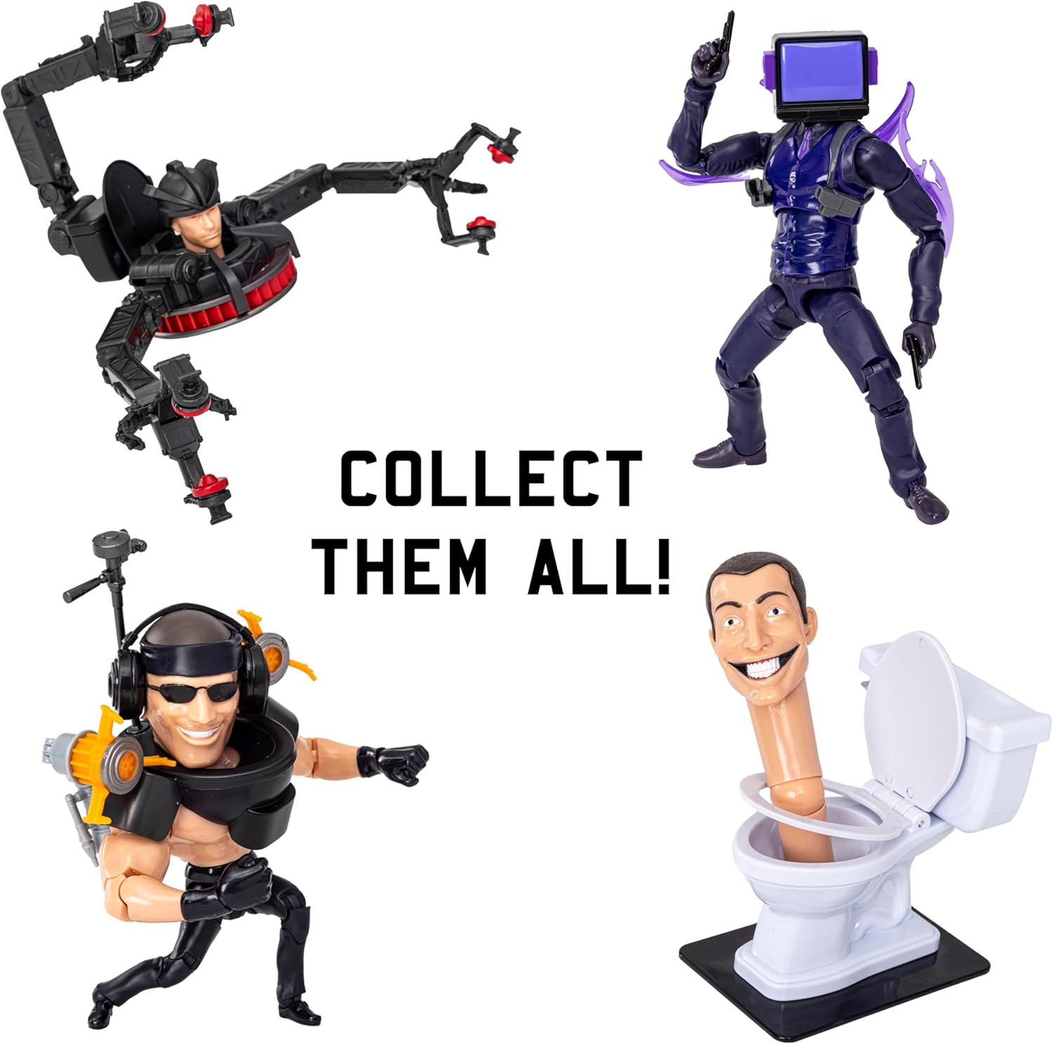 Skibidi Toilet Deluxe Figure Series 2 Dark TV Man, Official 6 Inch Collectible Action Figure with 22 Moving Parts for Kids 13+