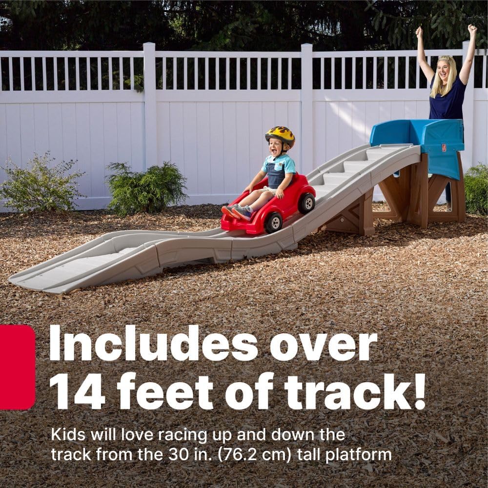 Step2 Extreme Thrill Coaster Dashing Red, Kids Roller Coaster Ride On for Toddlers + Kids 3Y+ Outdoor Amusement Toy