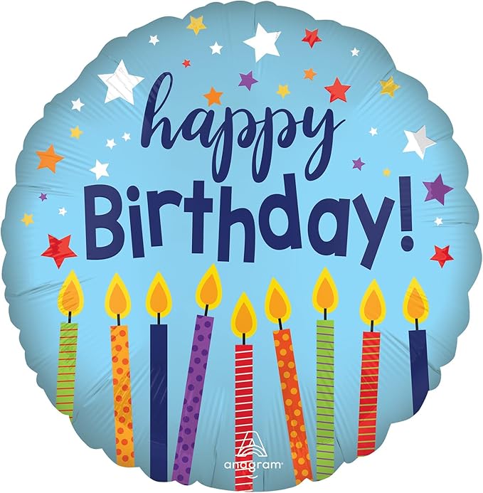 Amscan 4594201 - Happy Birthday Candles Round Foil Balloon - 18"