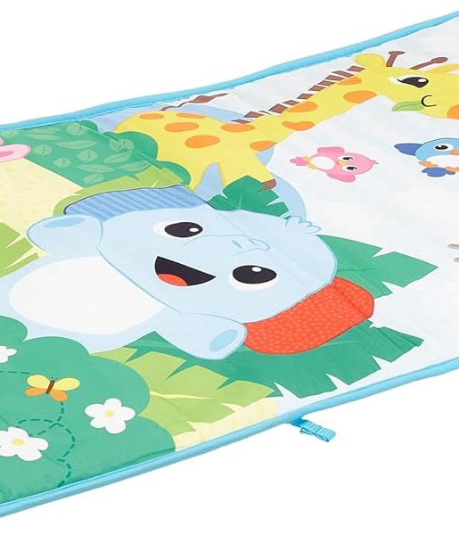 Winfun Jungle Pals Kick ’N Play Musical Gym | Baby Activity Play Mat with Lights & Sounds | Infant Gym with Hanging Toys & Musical Kicking Pad for Newborns 0M+