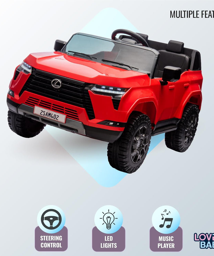 Lovely Baby LB 4002EL Lexus Style Kids Ride-On Car 12V Battery Operated Electric Car with EVA Wheels, LED Lights, Music, Seat Belt, Sit & Drive Vehicle for Boys & Girls 2–6+ Years