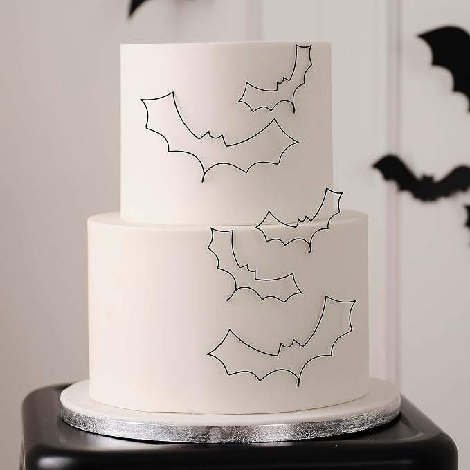 Ginger Ray Halloween Black Wire Bat Party Cake Decorations Pack of 5